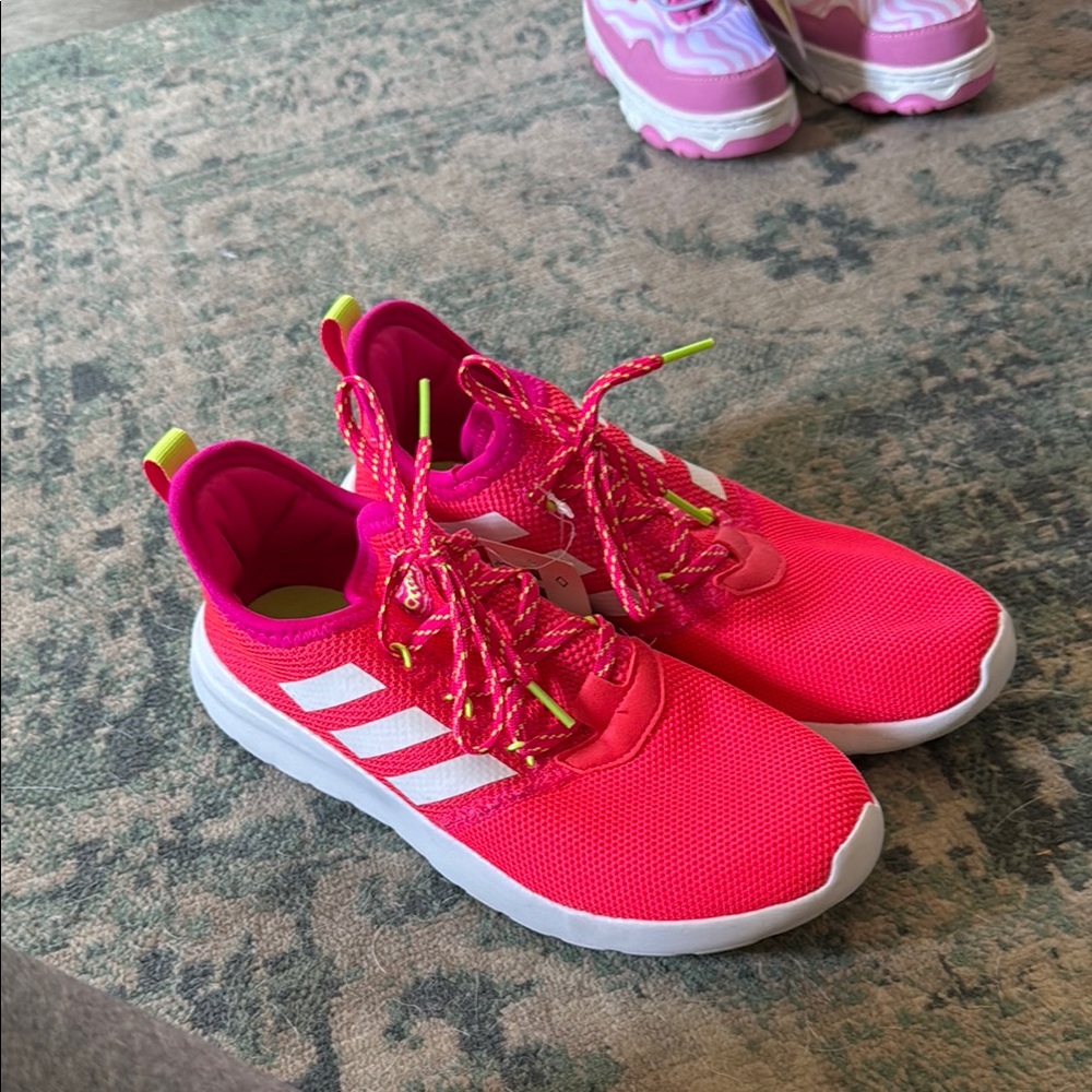 Adidas Pink and White Sneakers Lightweight Mesh